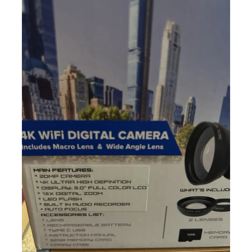 Vivitar 4K WiFi Digital Camera 20MP Model VECXX101 Black 3